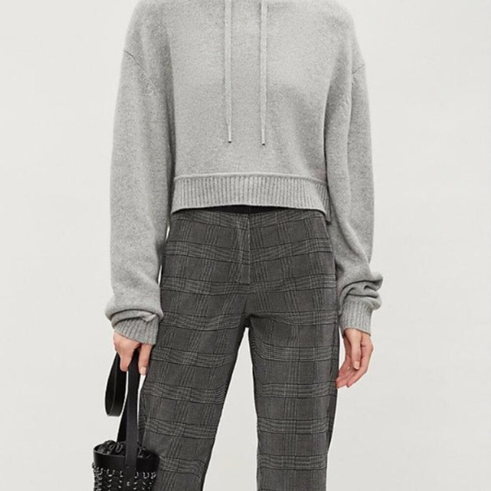 The Kooples Sport Cropped Knitted Hoodie